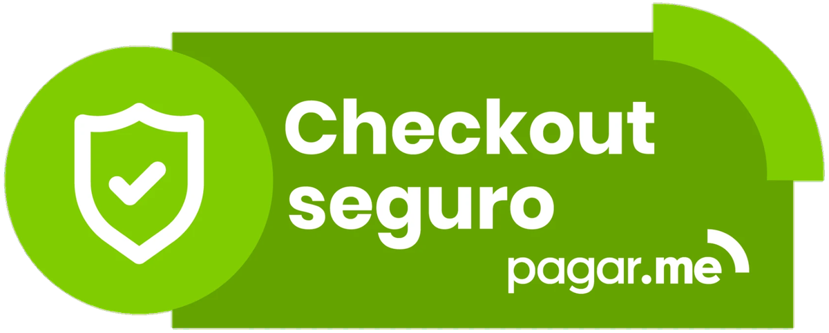 Checkout seguro processado pela Pagar.me